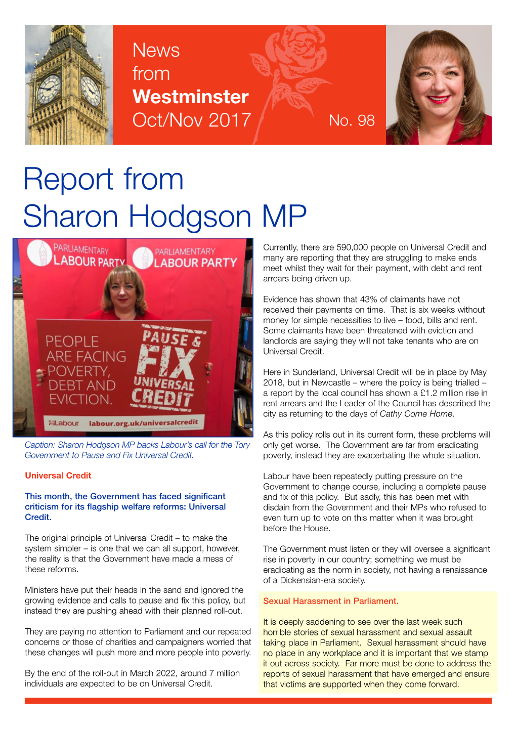 Report from Sharon Hodgson MP