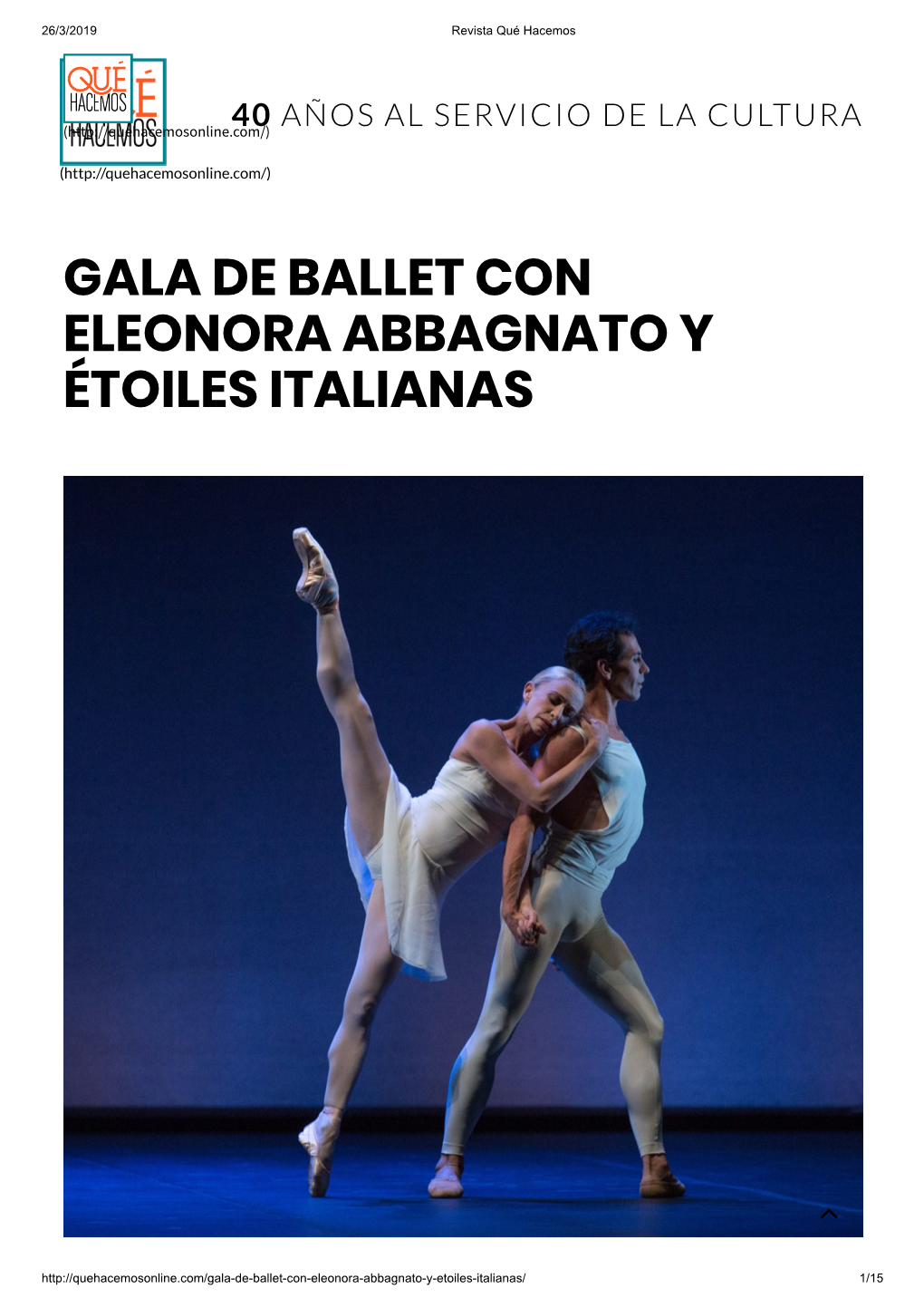 Gala De Ballet Con Eleonora Abbagnato Y Étoiles Italianas