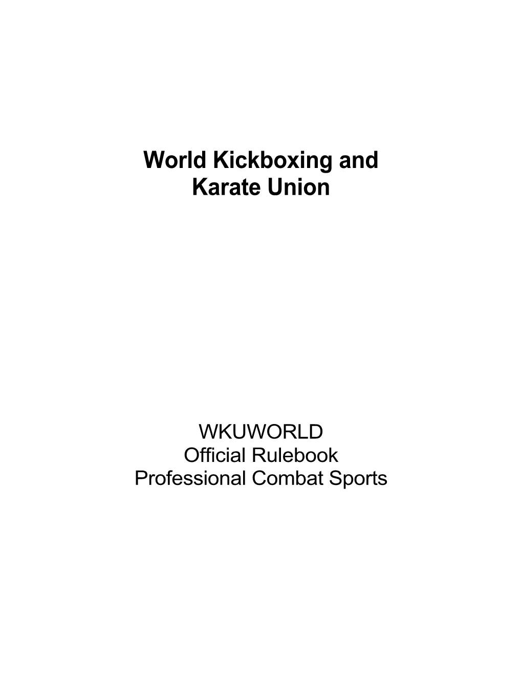 World Kickboxing and Karate Union