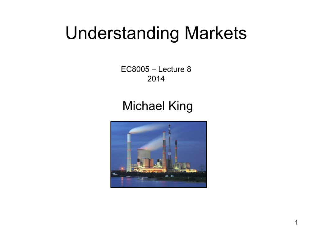 Understanding Markets