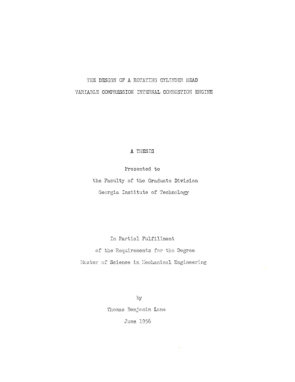 The Design of a Rotating Cylinder Head Variable