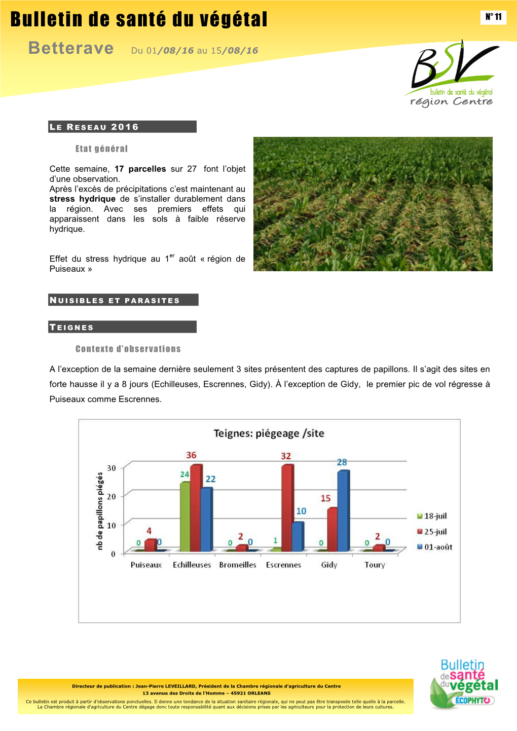 Bulletin De Santé Du Végétal BSV Betterave - N°N° 11 1 1