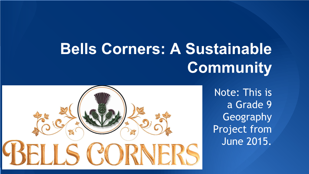 Bells Corners Sustainability and Redevelopment