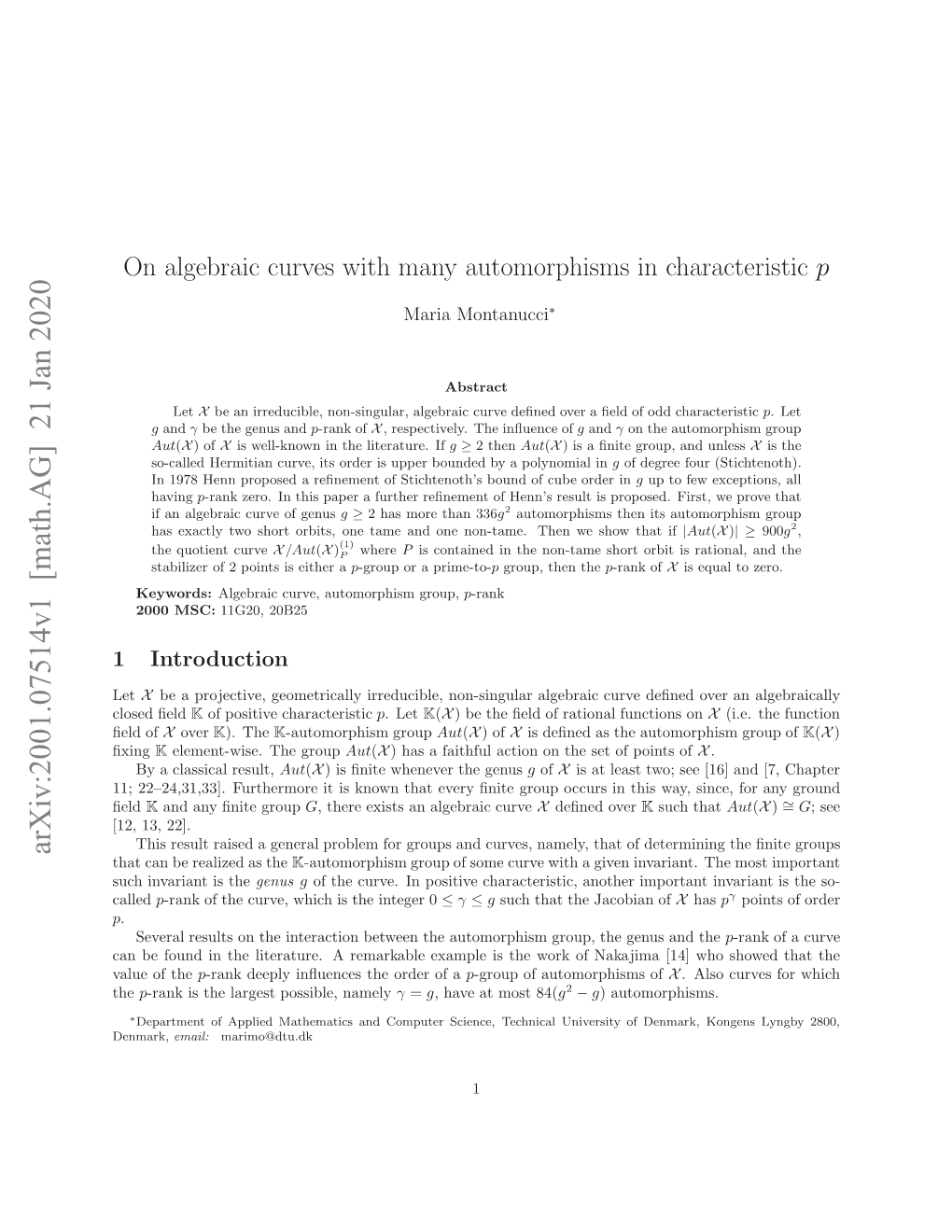 On Algebraic Curves with Many Automorphisms in Characteristic P