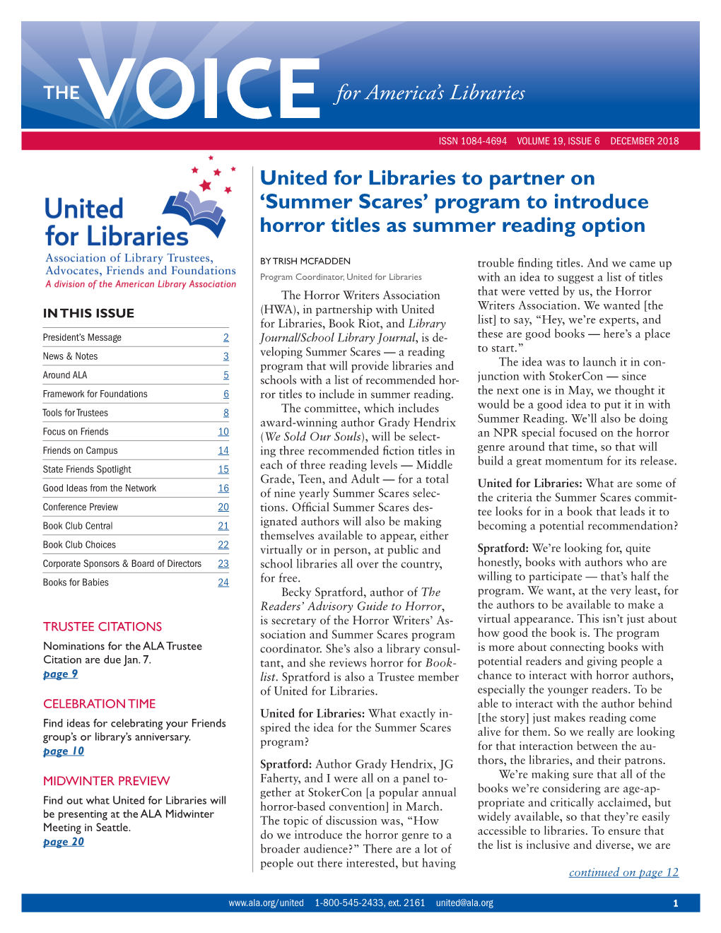 For America's Libraries United for Libraries to Partner on 'Summer