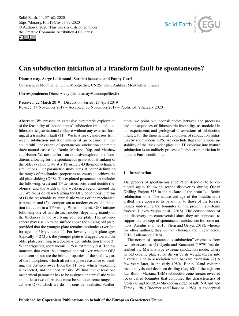 Can Subduction Initiation at a Transform Fault Be Spontaneous?