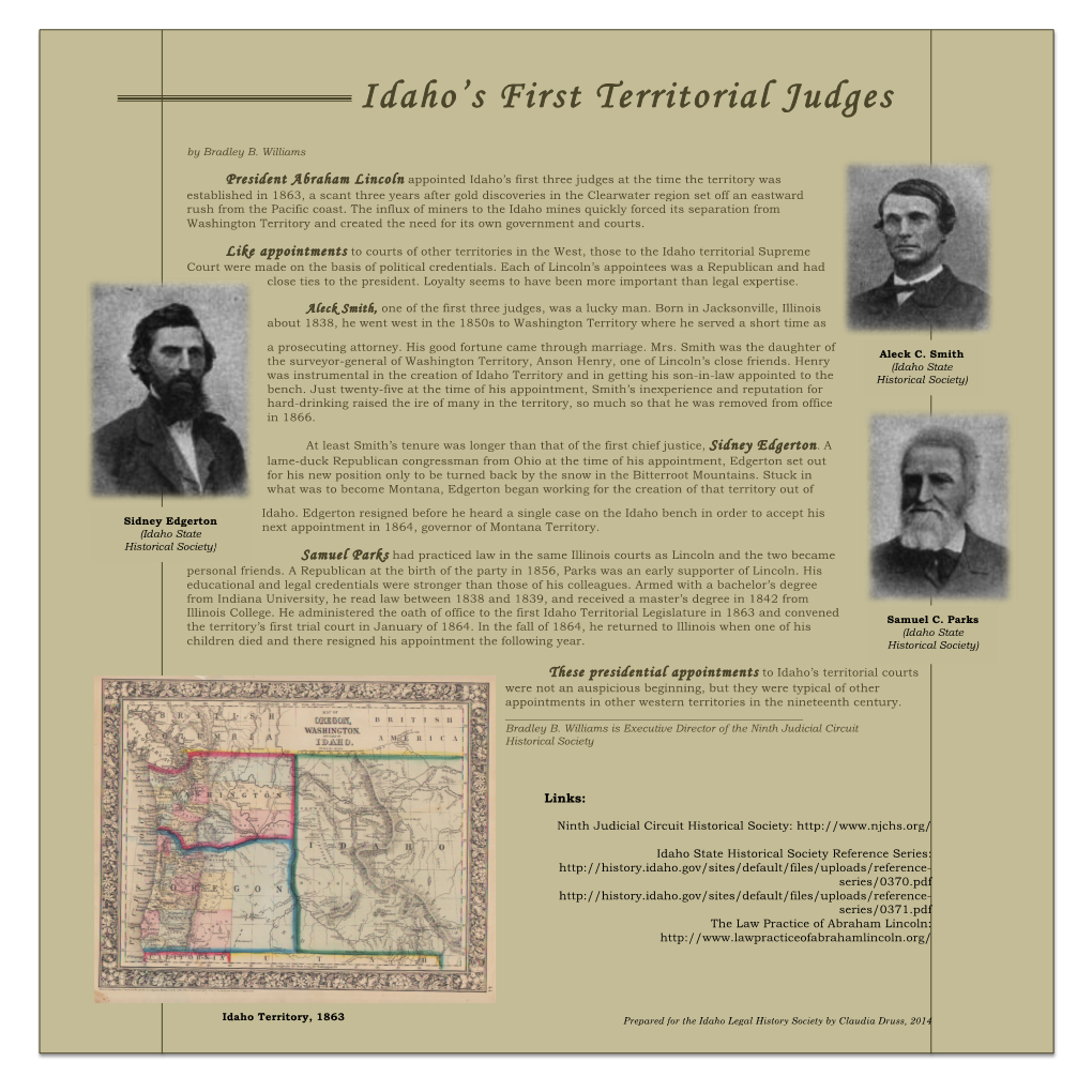 Idaho's First Territorial Judges