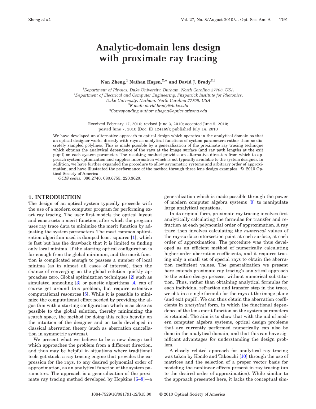 Analytic-Domain Lens Design with Proximate Ray Tracing