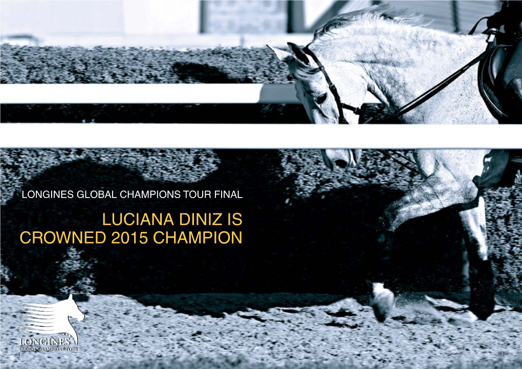 Longines Global Champions Tour Final: Luciana Diniz Is Crowned 2015