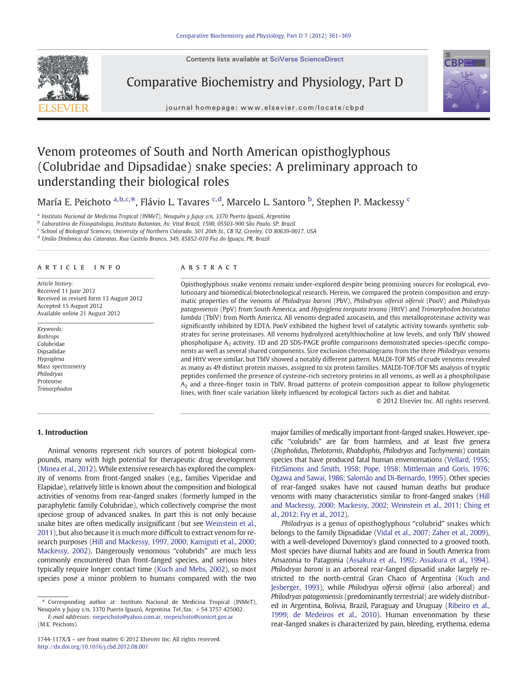 Colubridae and Dipsadidae) Snake Species: a Preliminary Approach to Understanding Their Biological Roles