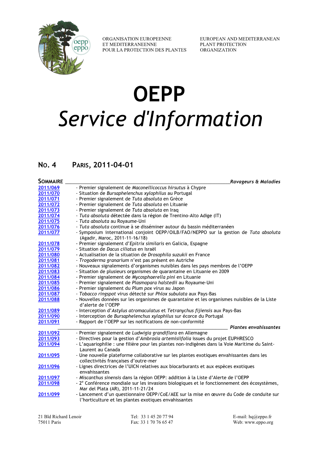 EPPO Reporting Service