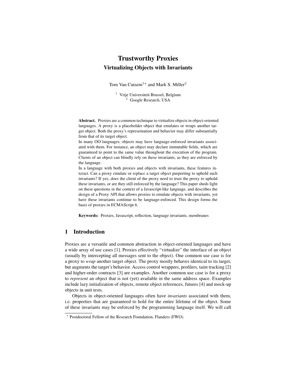 Trustworthy Proxies Virtualizing Objects with Invariants