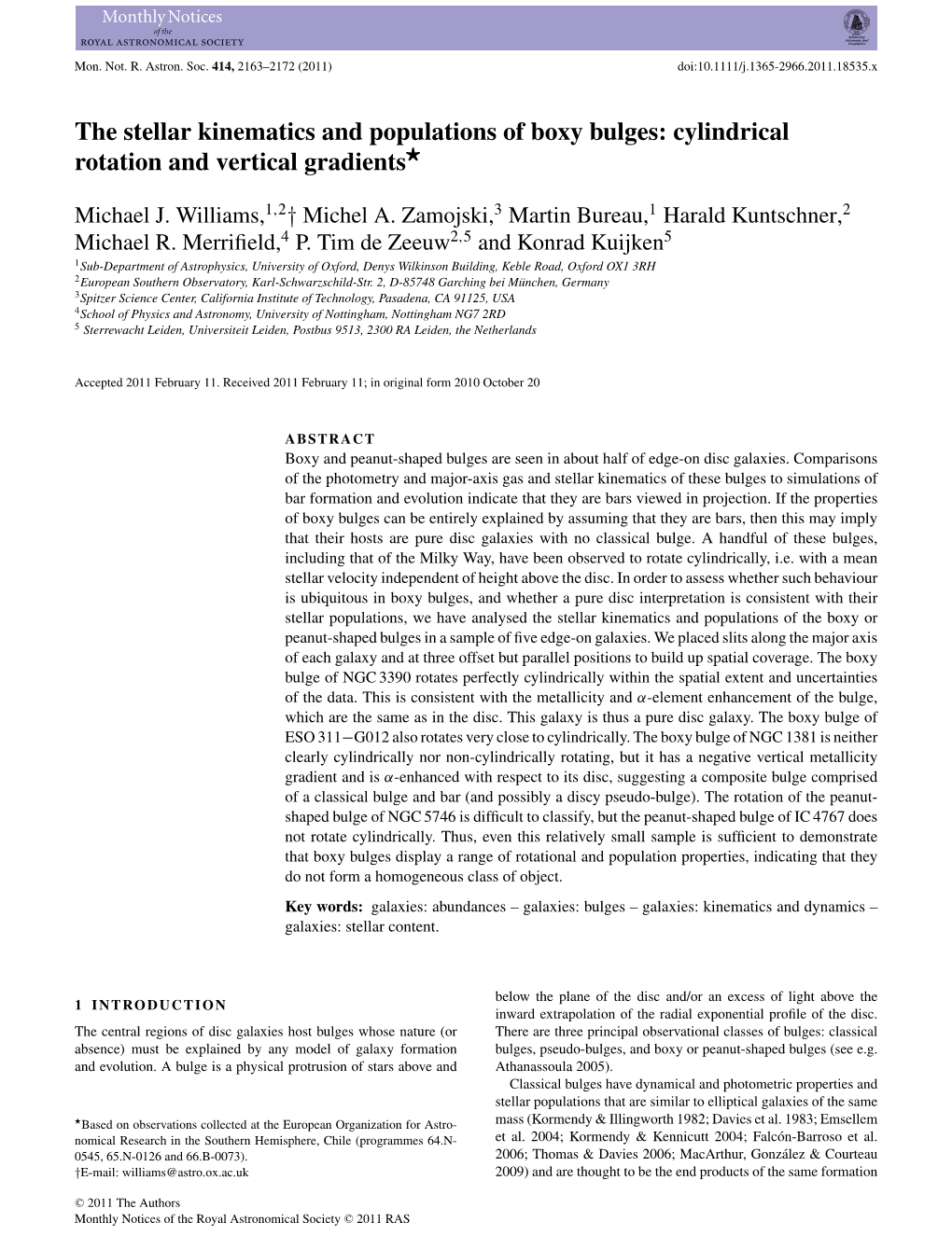 The Stellar Kinematics and Populations of Boxy Bulges: Cylindrical Rotation