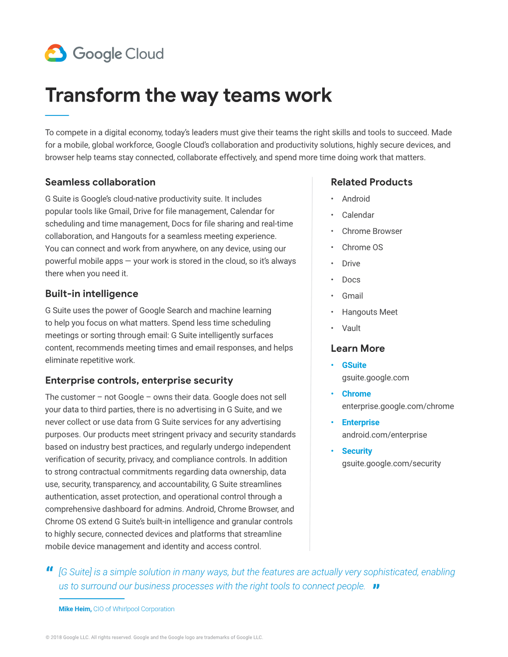 “ Transform the Way Teams Work ”
