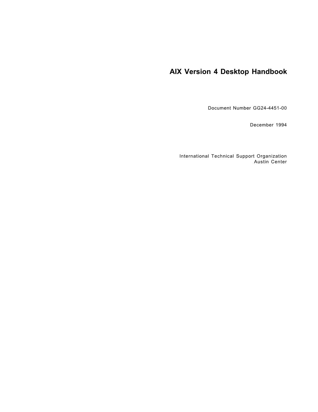 AIX Version 4 Desktop Handbook