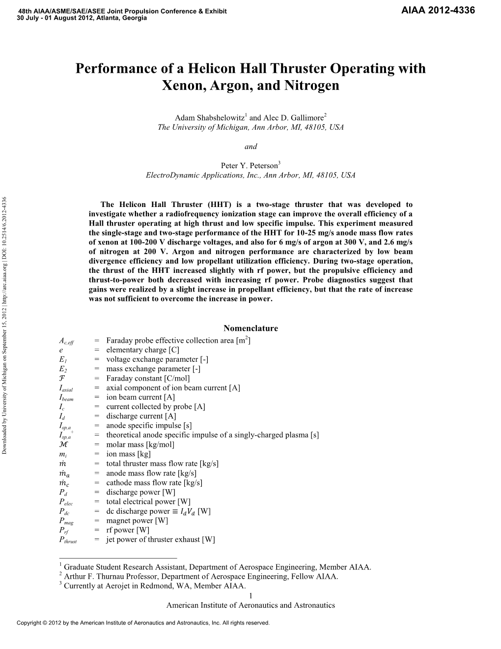 Performance of a Helicon Hall Thruster Operating with Xenon, Argon, and Nitrogen