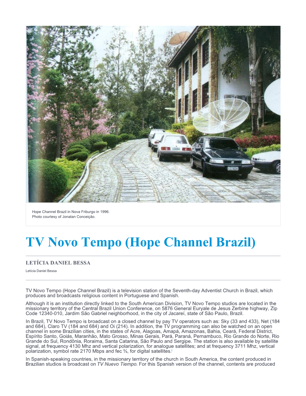 TV Novo Tempo (Hope Channel Brazil)