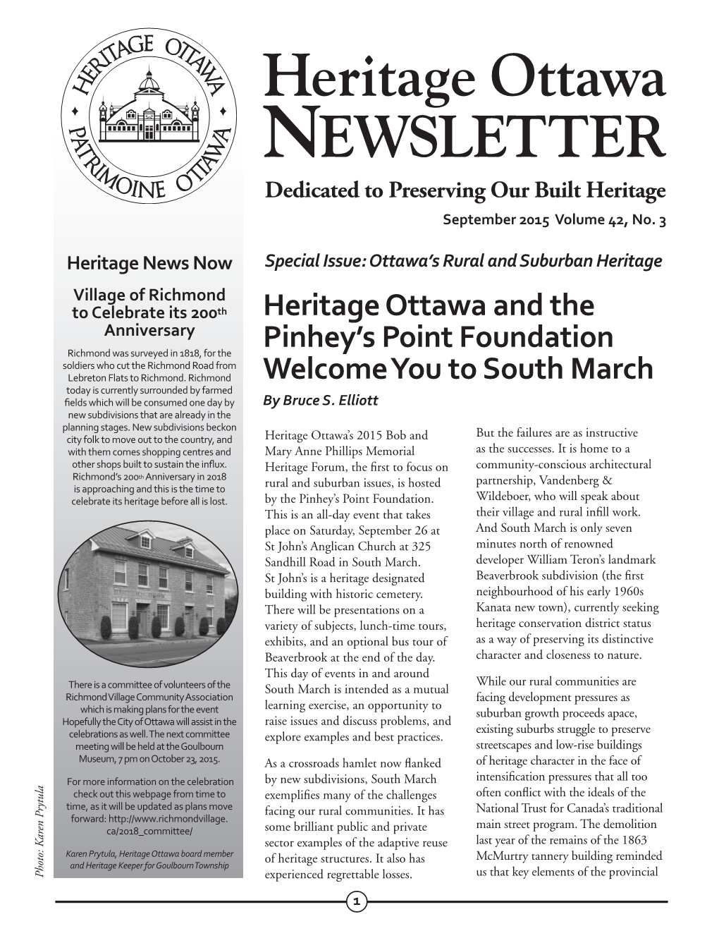 Heritage Ottawa and the Pinhey's Point Foundation Welcome You To