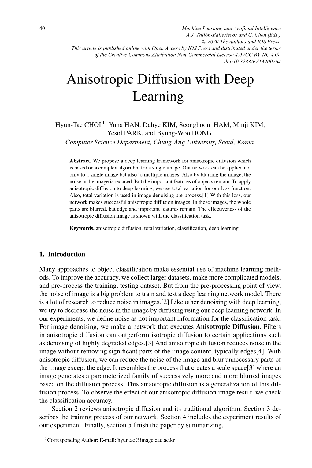 Anisotropic Diffusion with Deep Learning