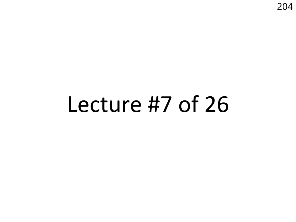 Lecture Notes 07