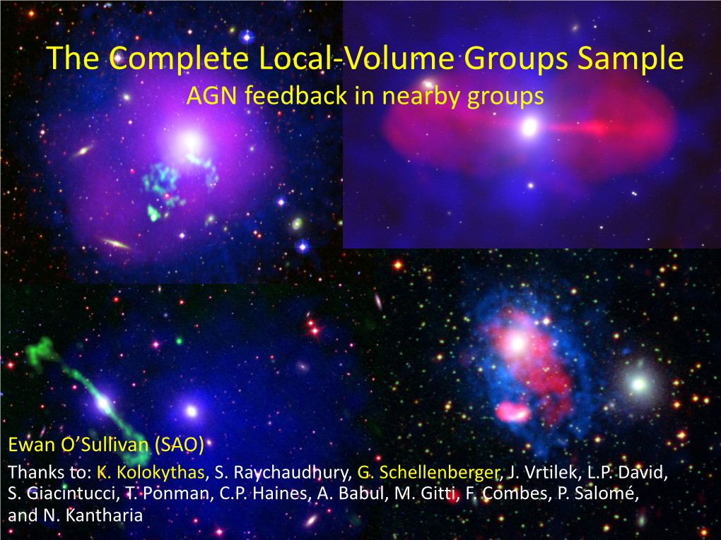 The Complete Local-Volume Groups Sample AGN Feedback in Nearby Groups