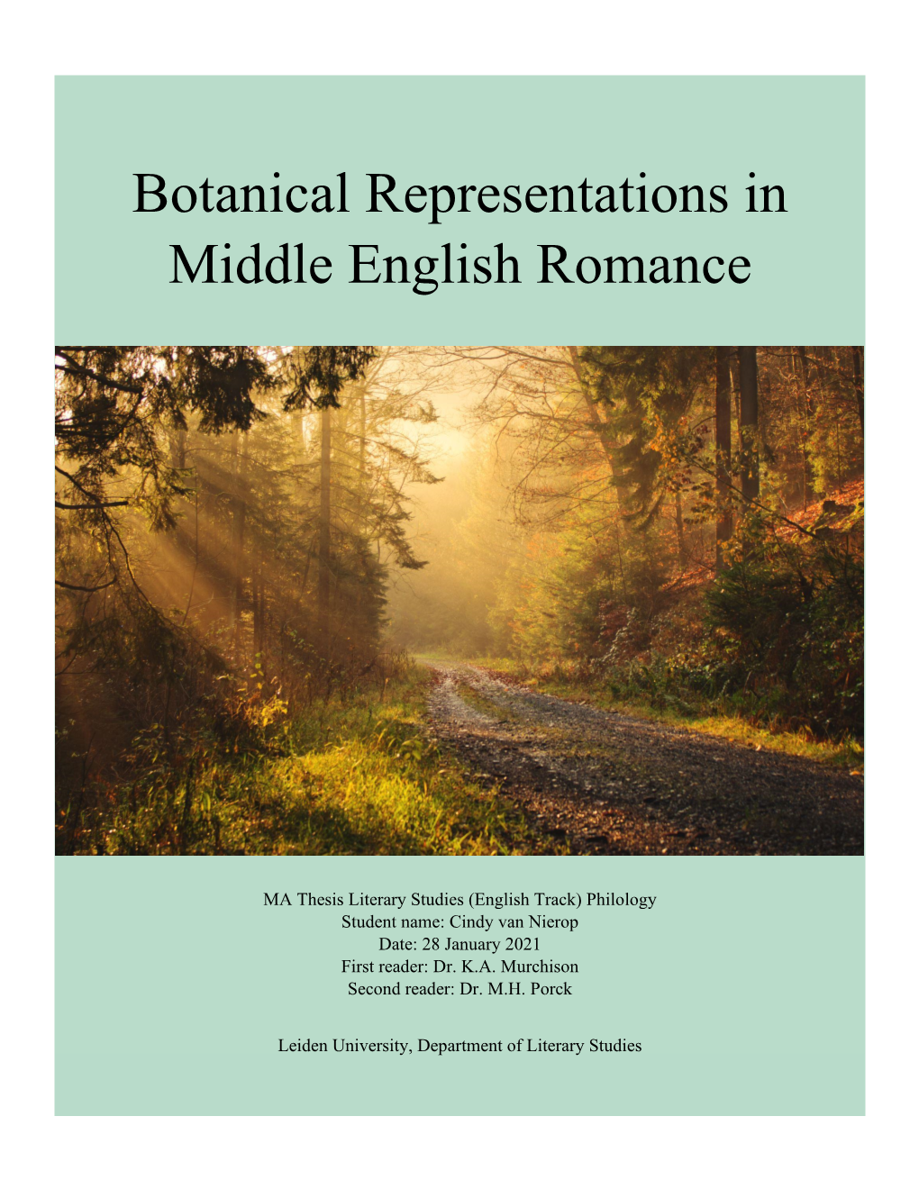 Botanical Representations in Middle English Romance