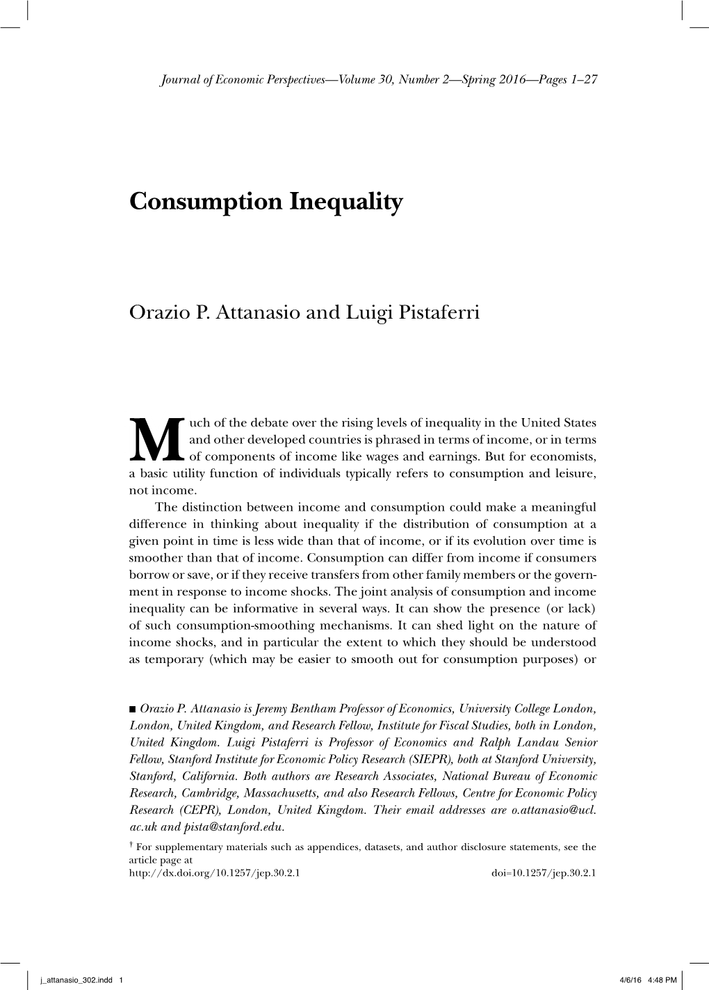 Consumption Inequality