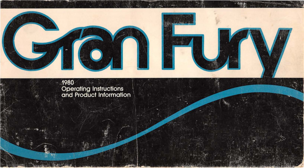 1980 Plymouth Gran Fury Owner's Manual