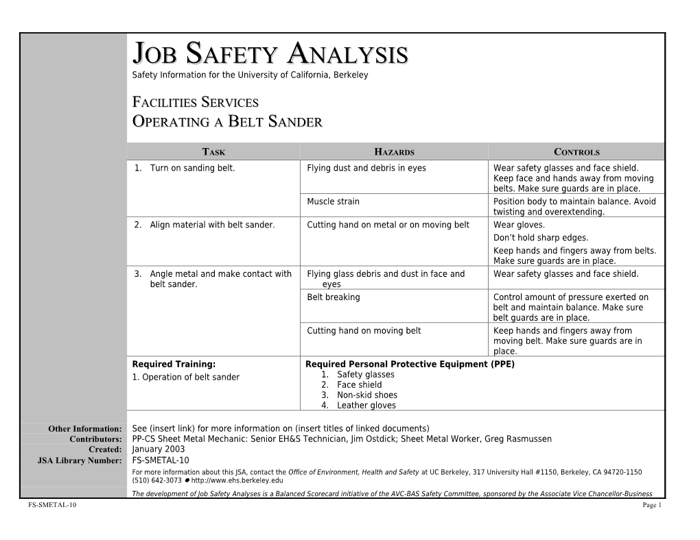 Job Safety Analysis s8