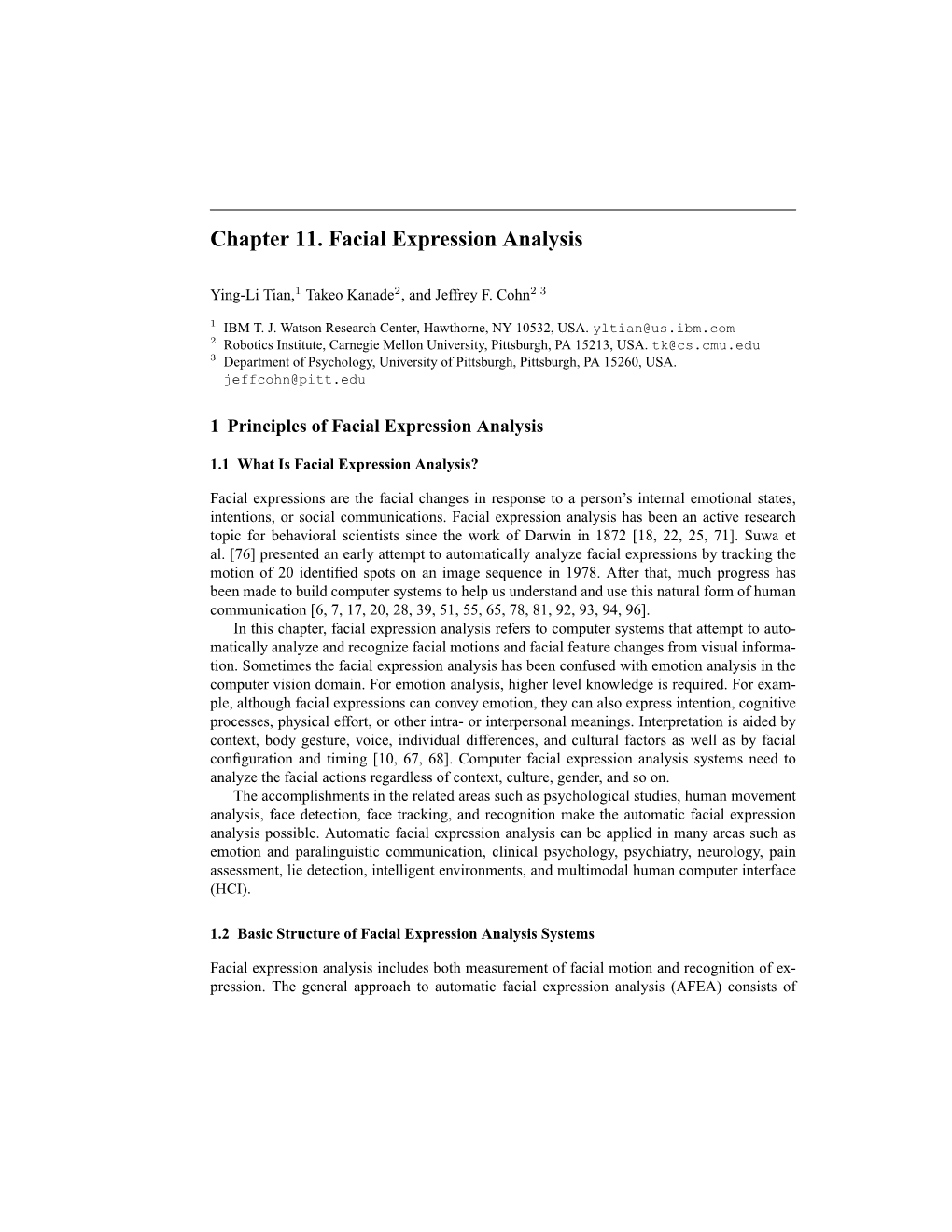 Facial Expression Analysis