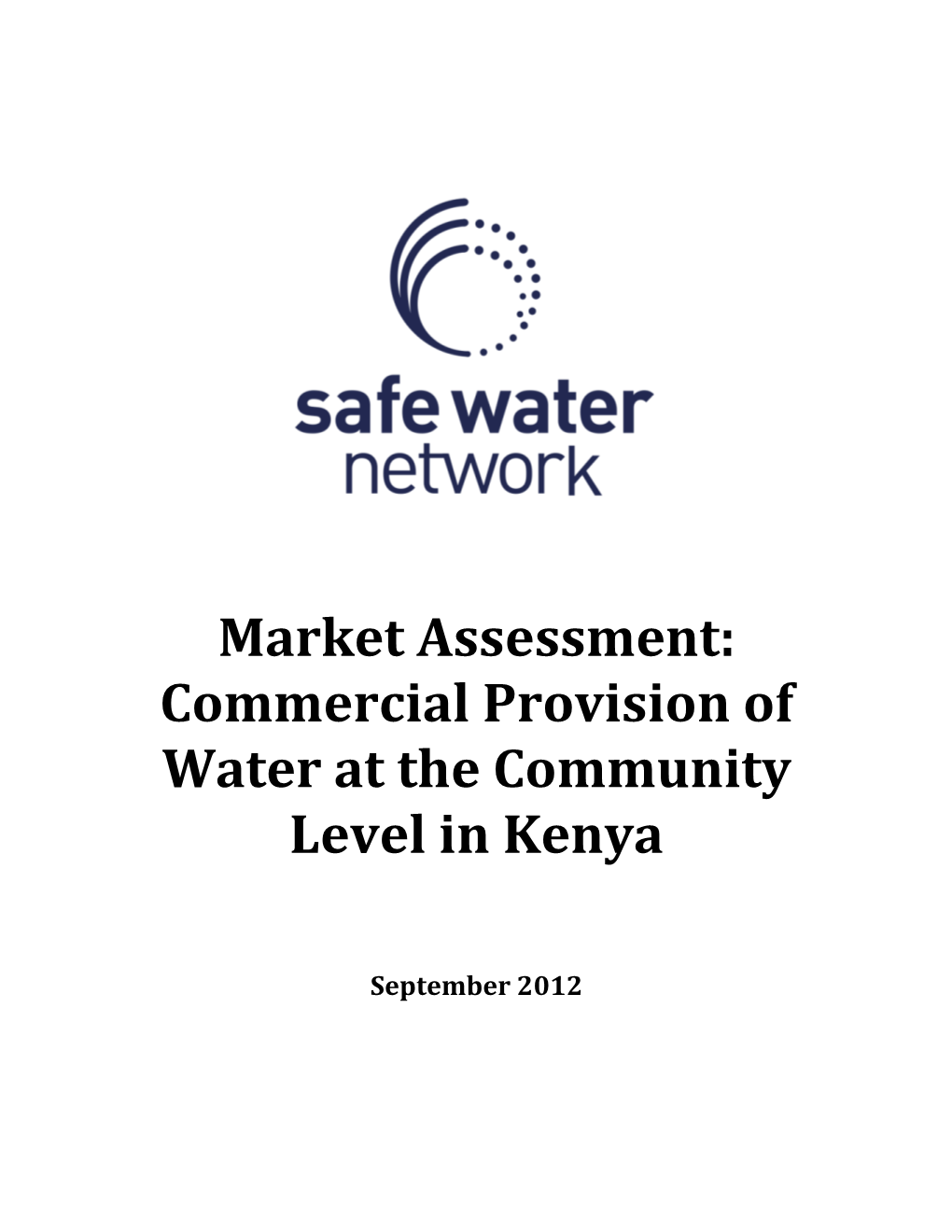 Commercial Provision of Water at the Community Level in Kenya