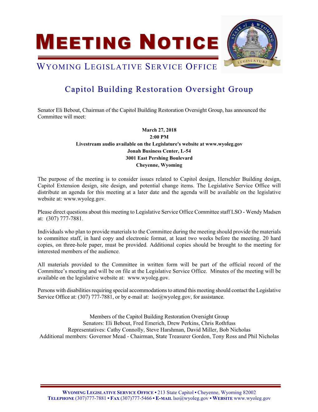 Meeting Notice