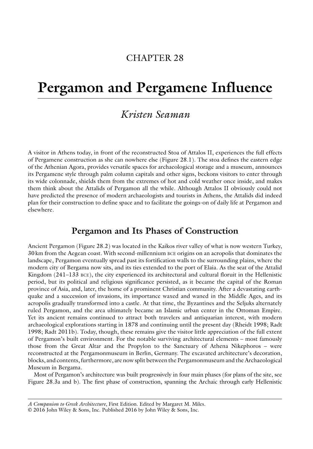 Pergamon and Pergamene Influence