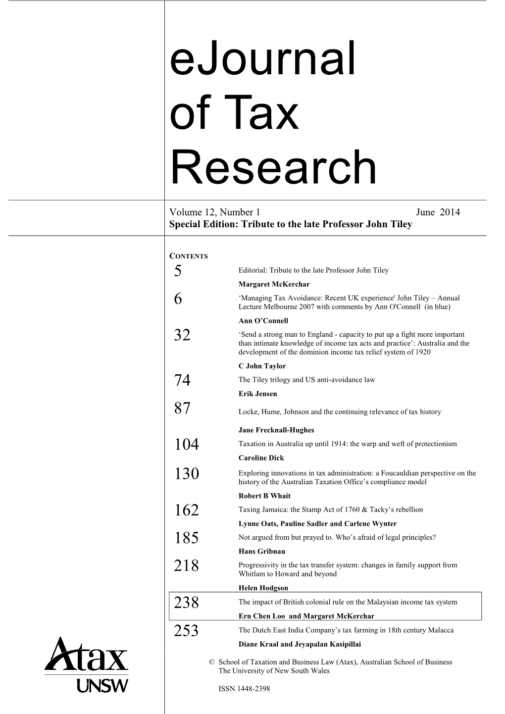 Ejournal of Tax Research