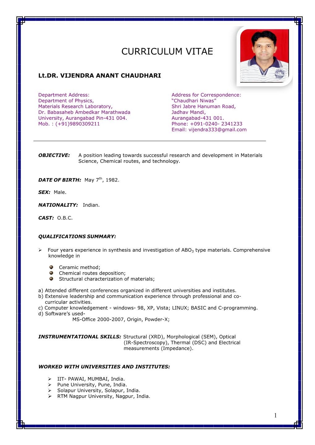 Curriculum Vitae