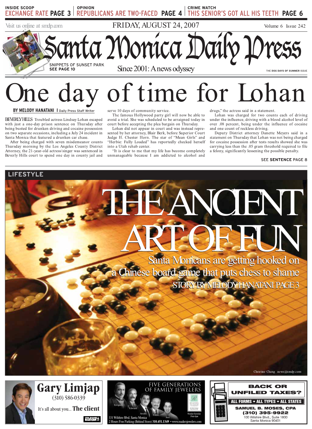 One Day of Time for Lohan by MELODY HANATANI I Daily Press Staff Writer Serve 10 Days of Community Service