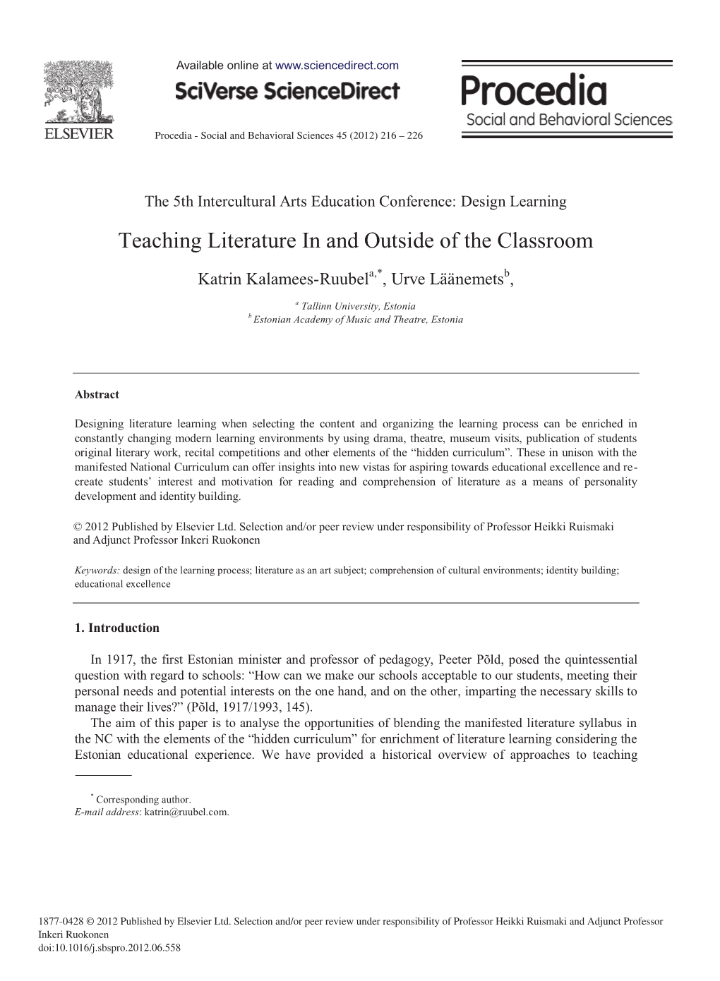 Teaching Literature in and Outside of the Classroom