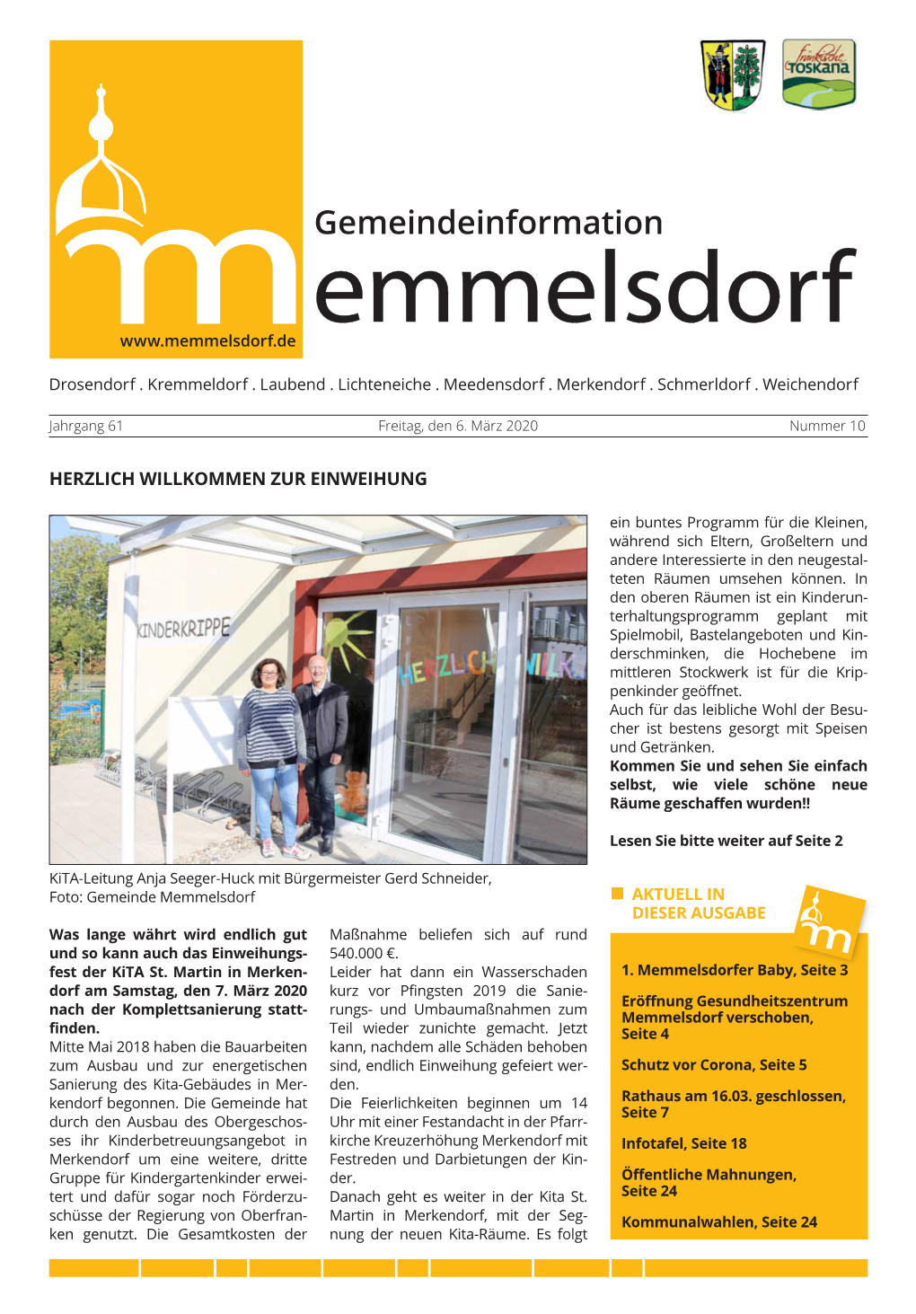 Mitteilungsblatt KW 10 (06.03.2020)