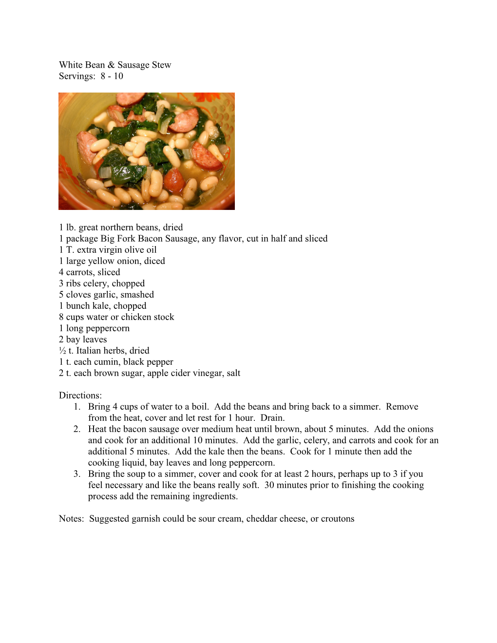 White Bean & Sausage Stew