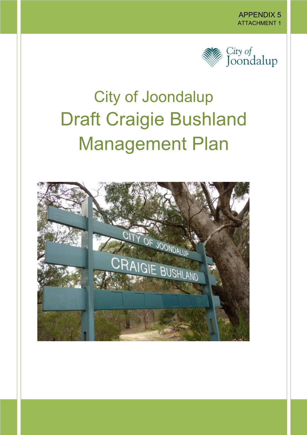 Draft Craigie Bushland Management Plan