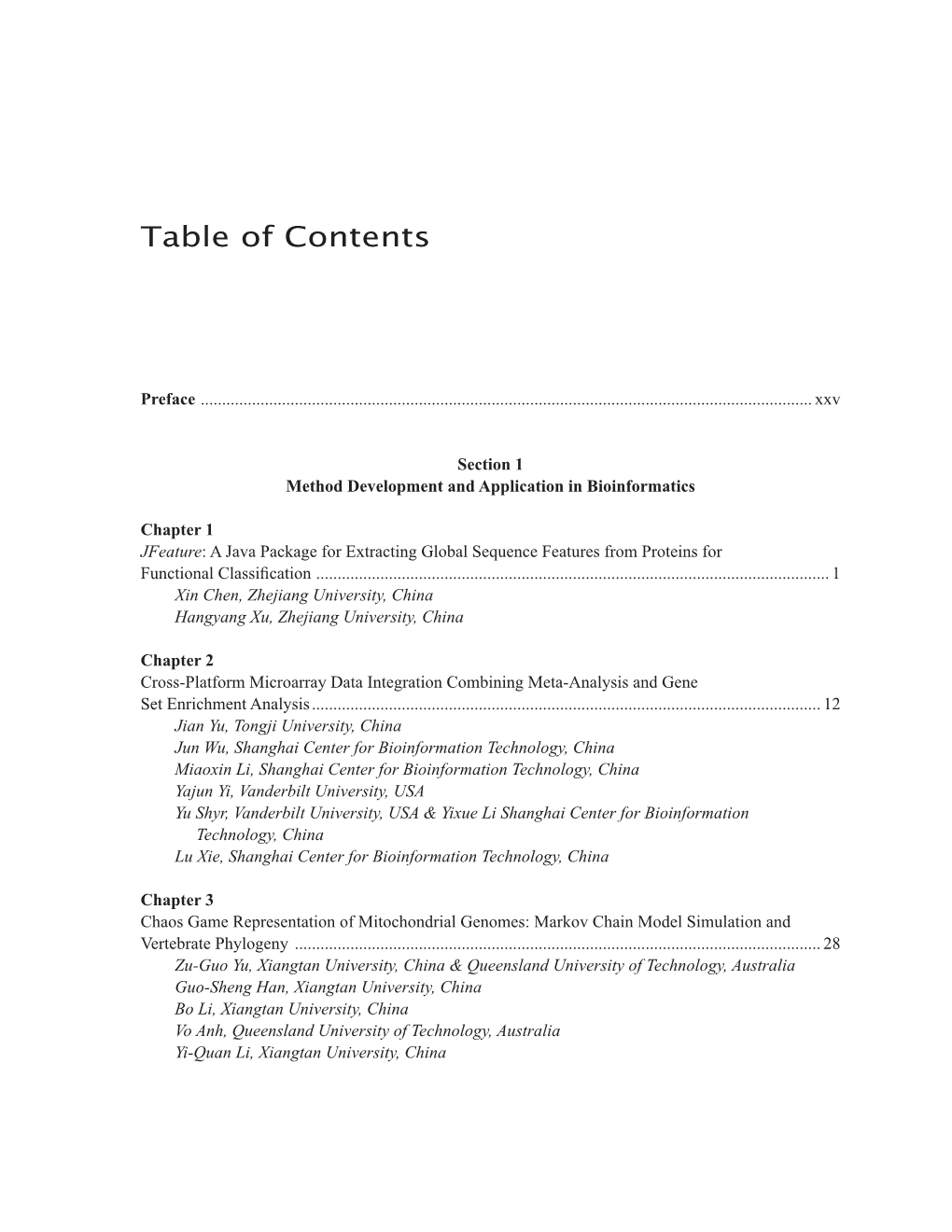 Table of Contents