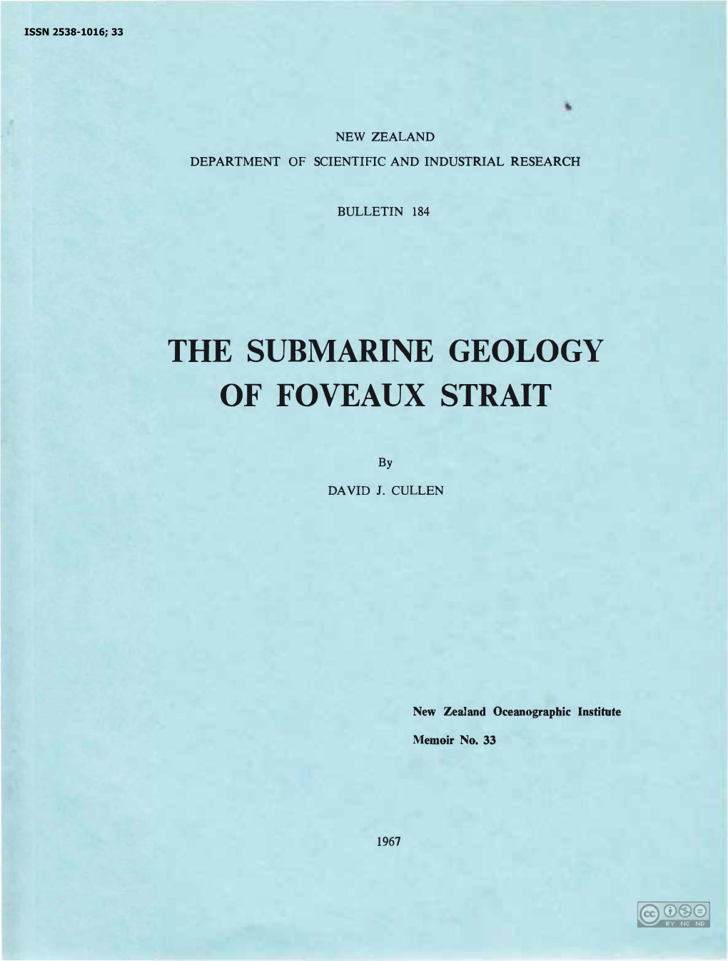 The Submarine Geology of Foveaux Strait