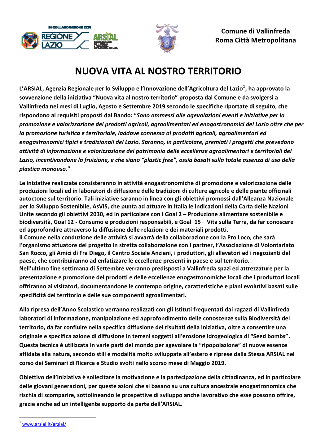 Nuova Vita Al Nostro Territorio