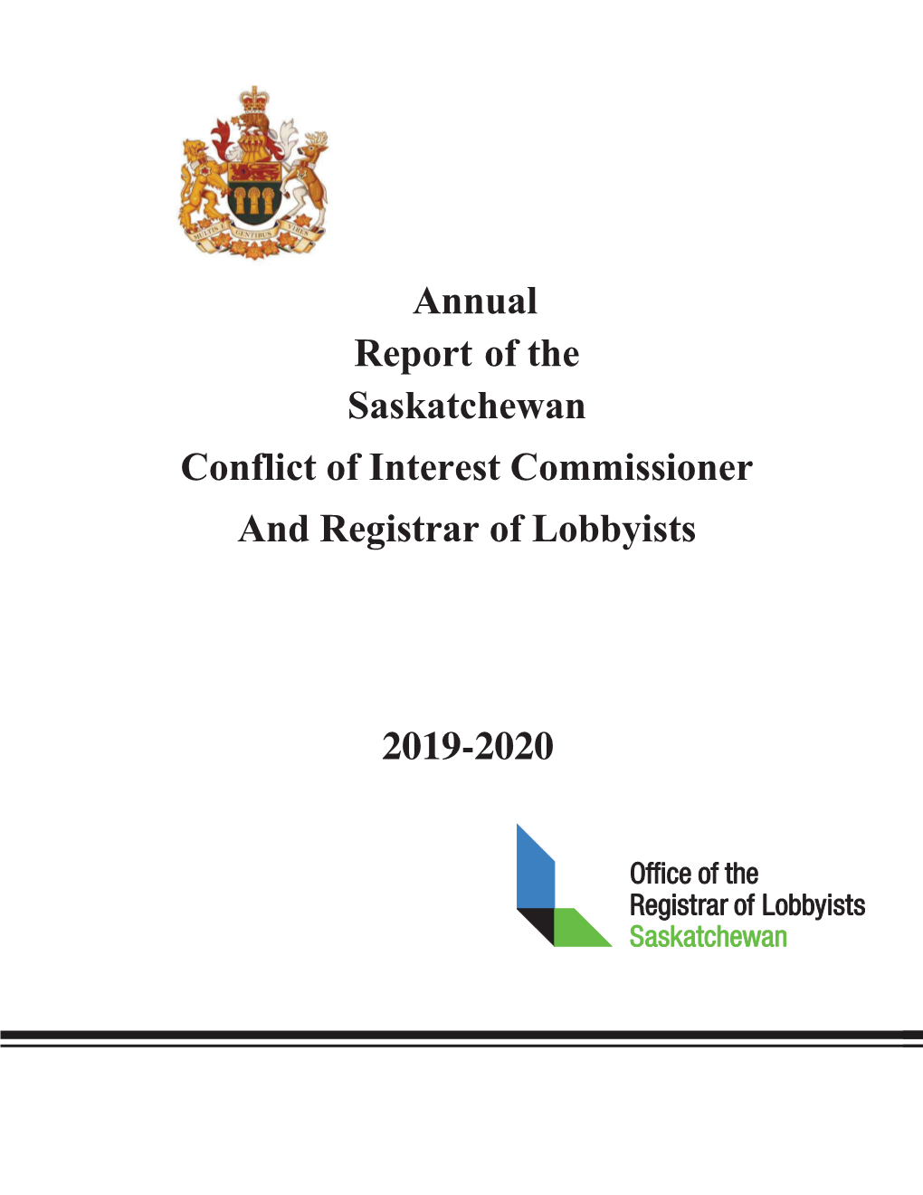 Registrar of Lobbyists Annual Report 2019-2020