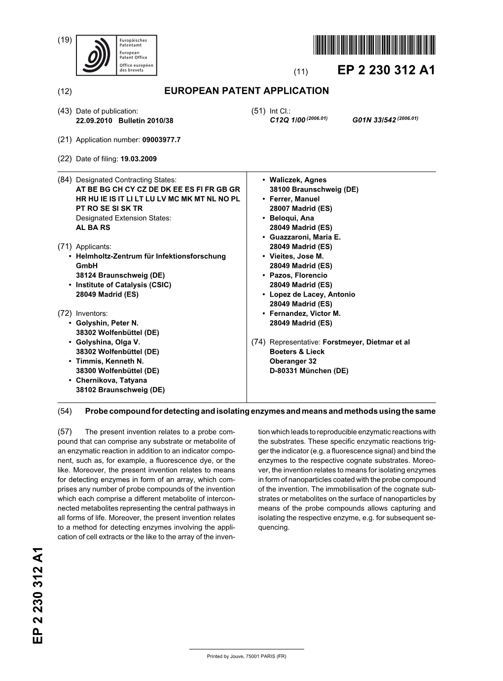 Probe Compound for Detecting and Isolating Enzymes and Means and Methods Using the Same