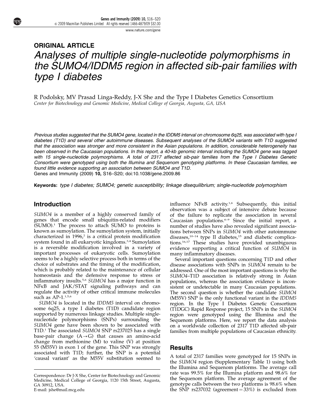 Analyses of Multiple Single-Nucleotide Polymorphisms in the SUMO4/IDDM5 Region in Affected Sib-Pair Families with Type I Diabetes