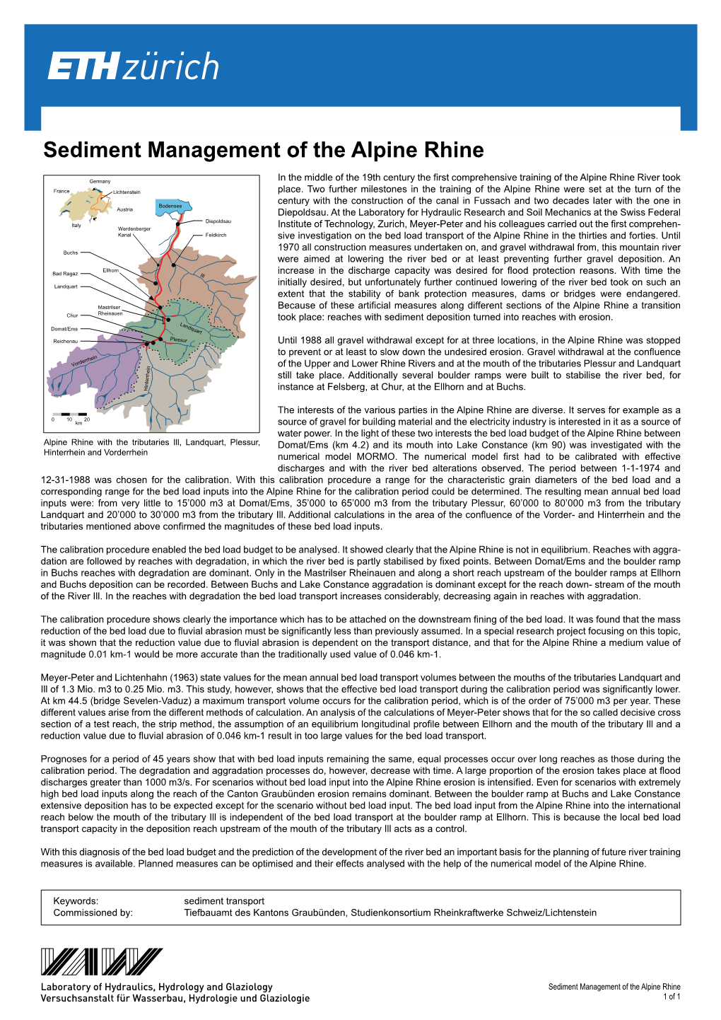 Sediment Management of the Alpine Rhine