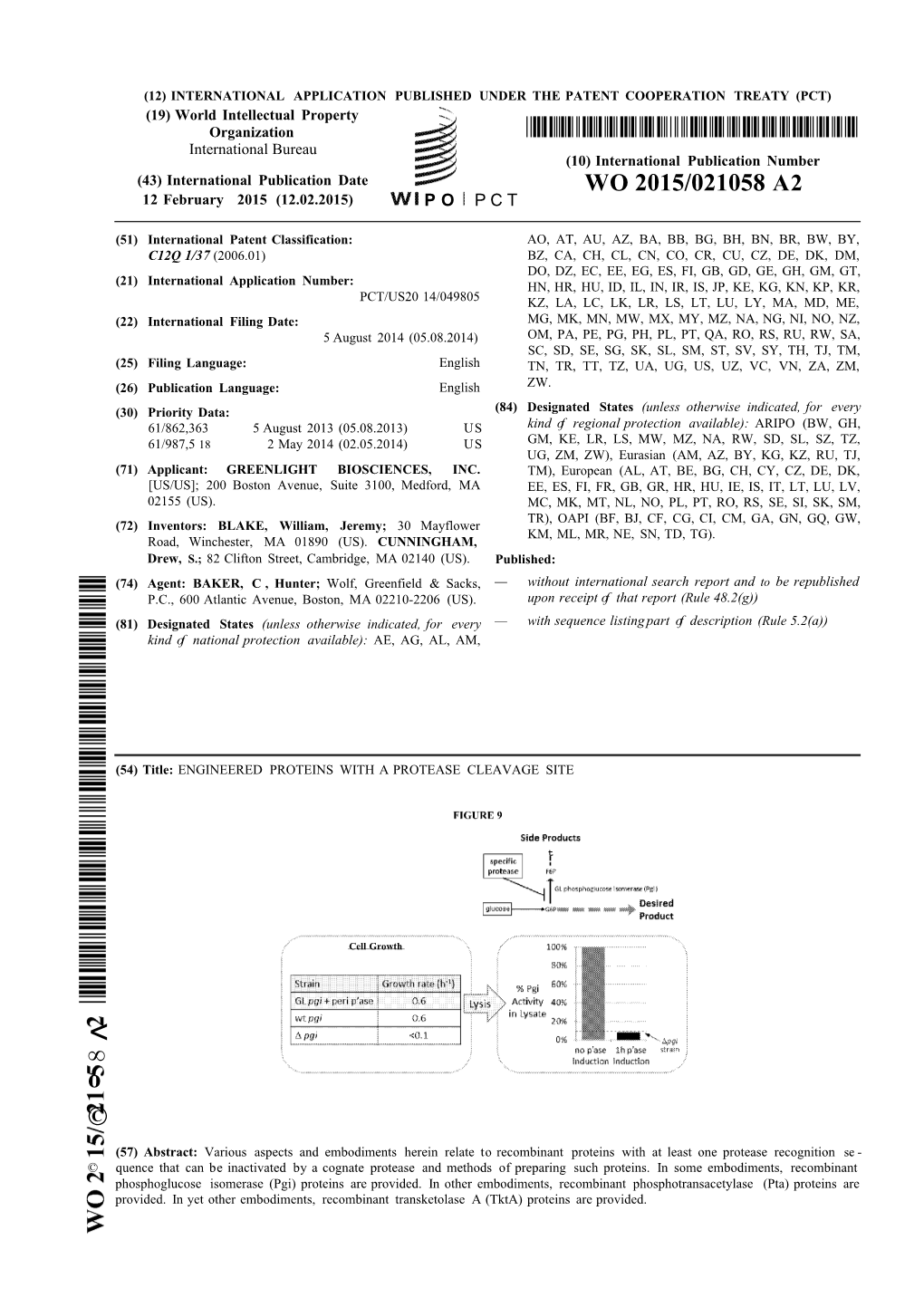 WO 2015/021058 A2 12 February 2015 (12.02.2015) P O P C T