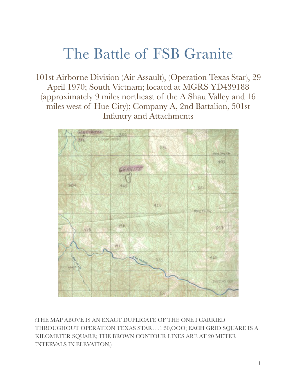 The Battle of FSB Granite
