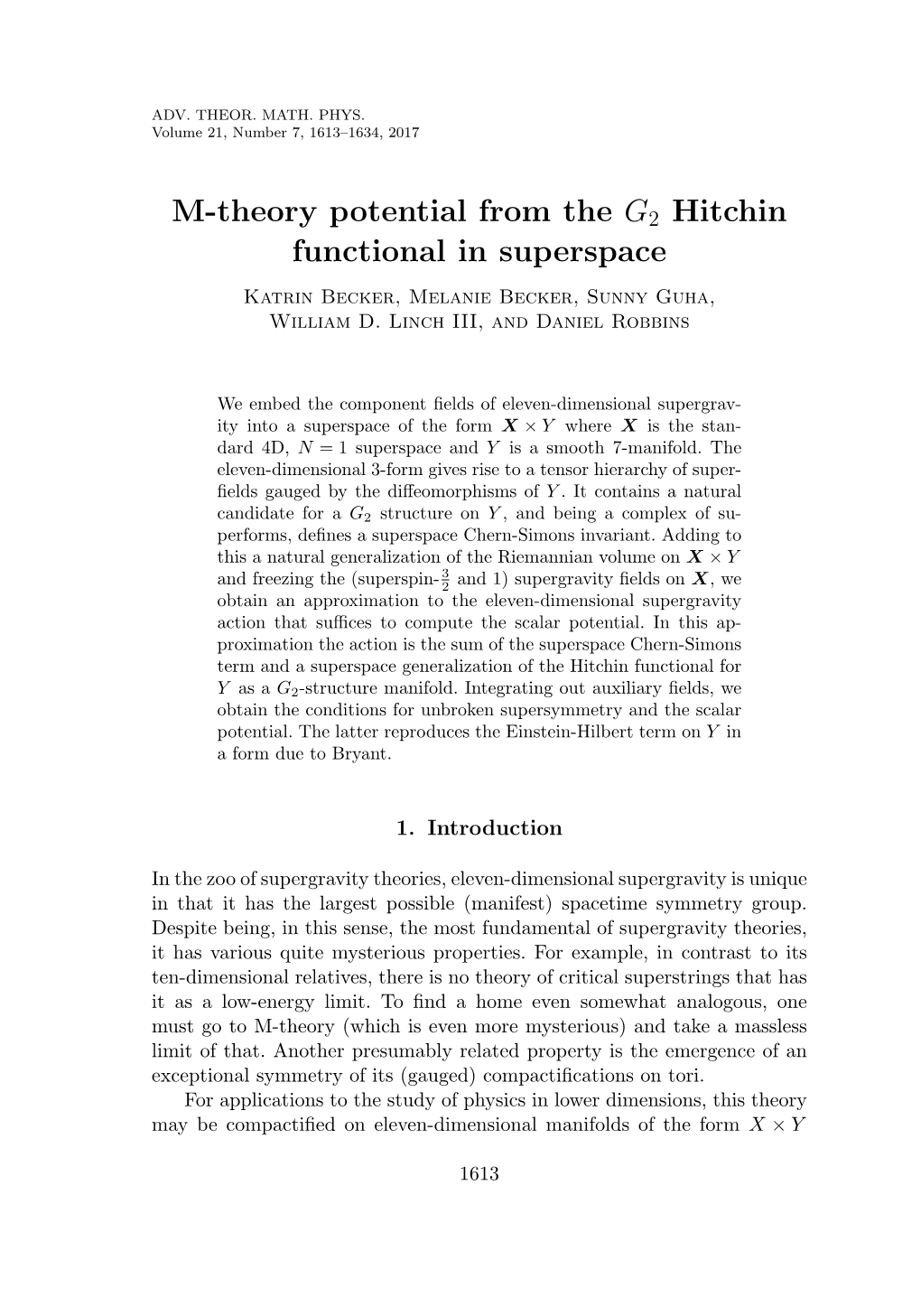 M-Theory Potential from the G2 Hitchin Functional in Superspace